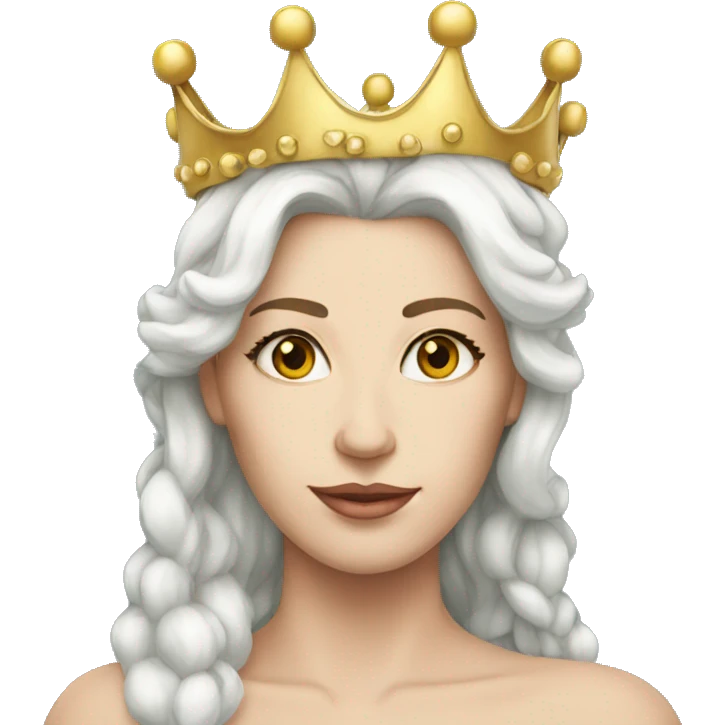 Queen white skin big crown emoji