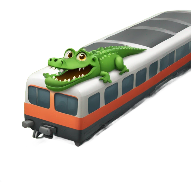 Crocodile on a train emoji