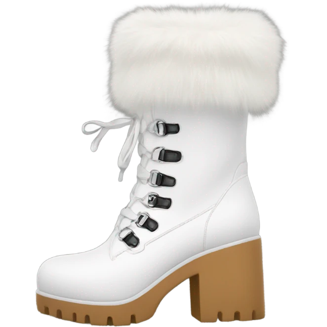 Platform Demonia High boots white fur emoji