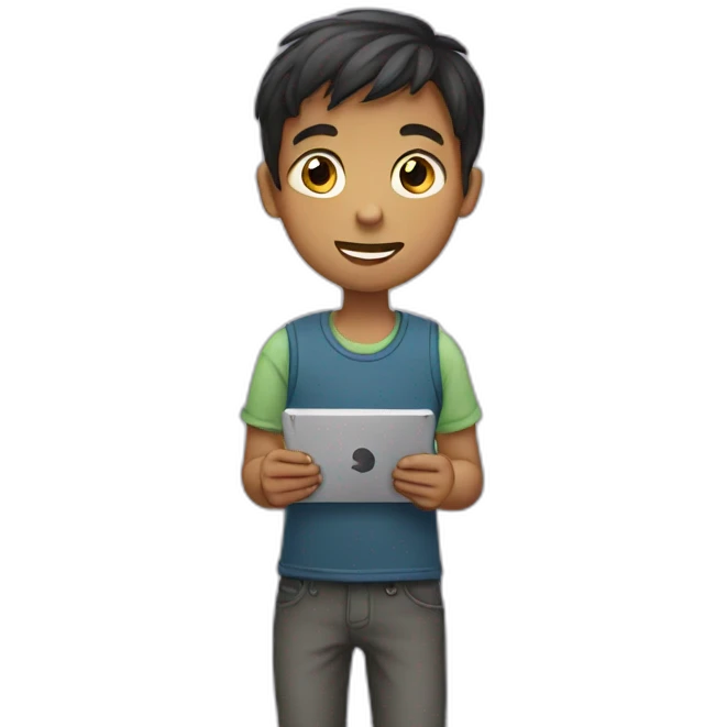 a boy with tablet emoji