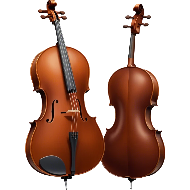 Cinematic Realistic Cello, deep brown polished wood, elegant f-holes creating contrast, warm golden light reflecting off its curves, glowing with depth and a rich musical resonance. emoji