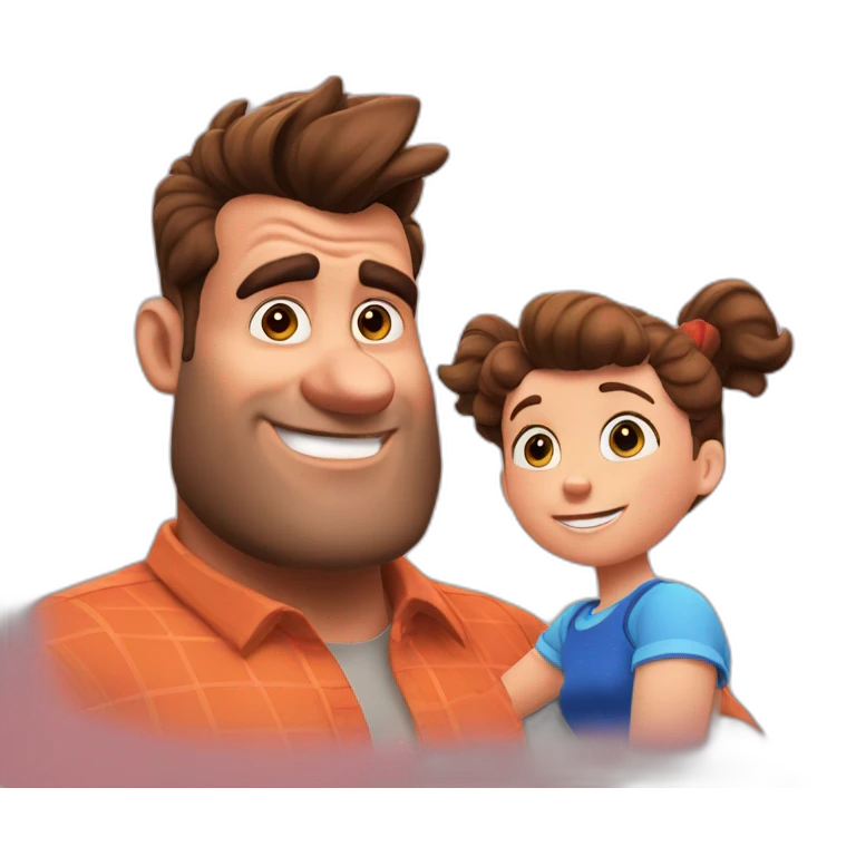 jimmy neutron as a dad with daughter emoji