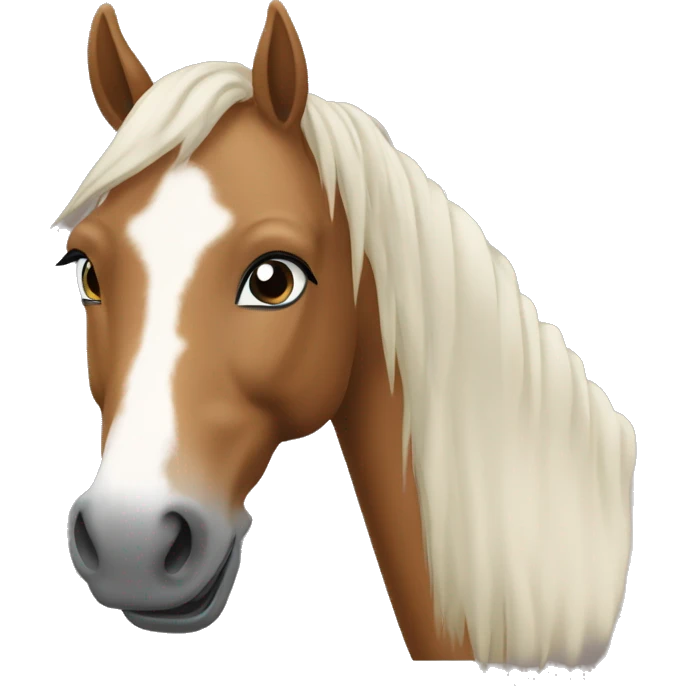 Cheval qui tire la langue emoji