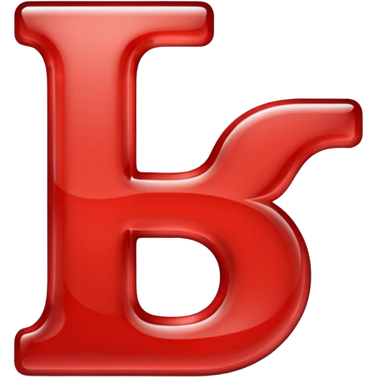 Красная буква на прозрачном фоне  가 emoji