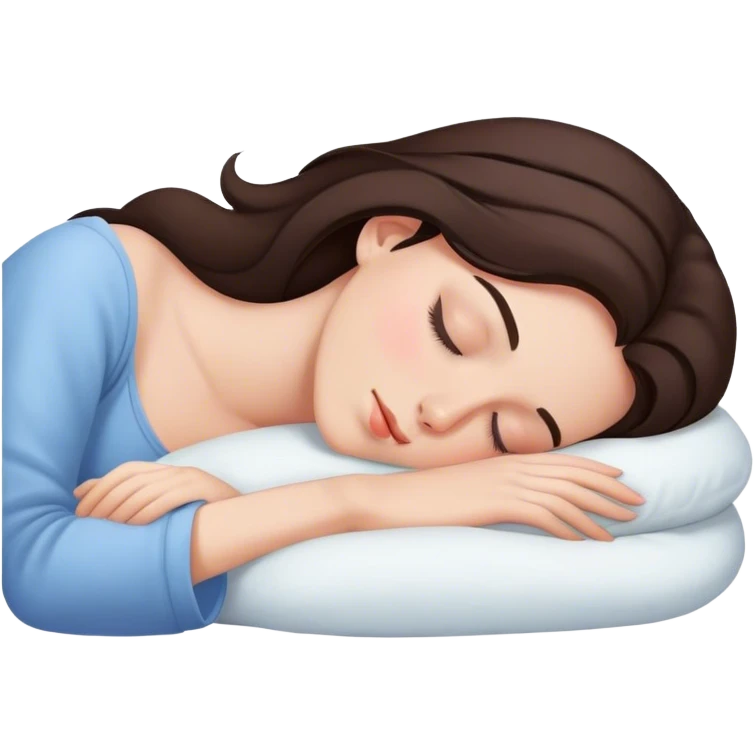 Beautiful brunette sleeping emoji