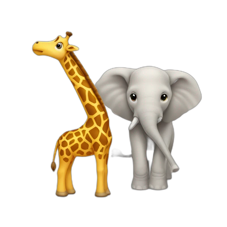 Girafe sur éléphant emoji