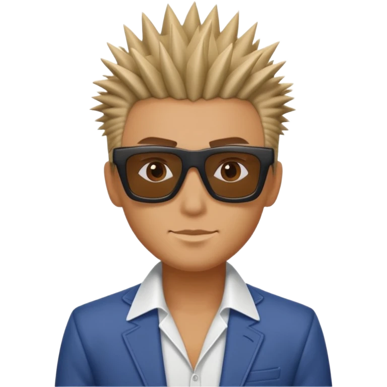 fair man with spiky hair with square shades emoji