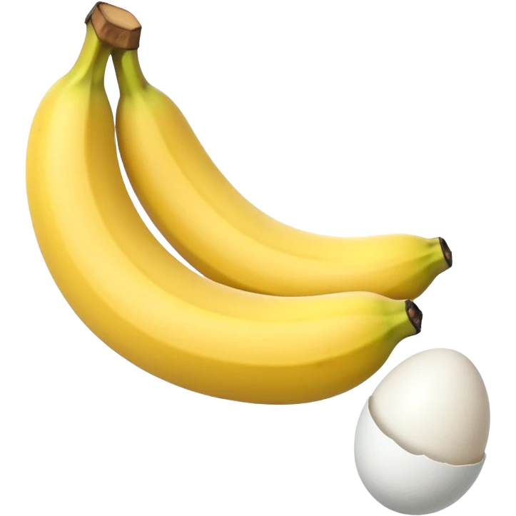 A banana standing between two eggs emoji
