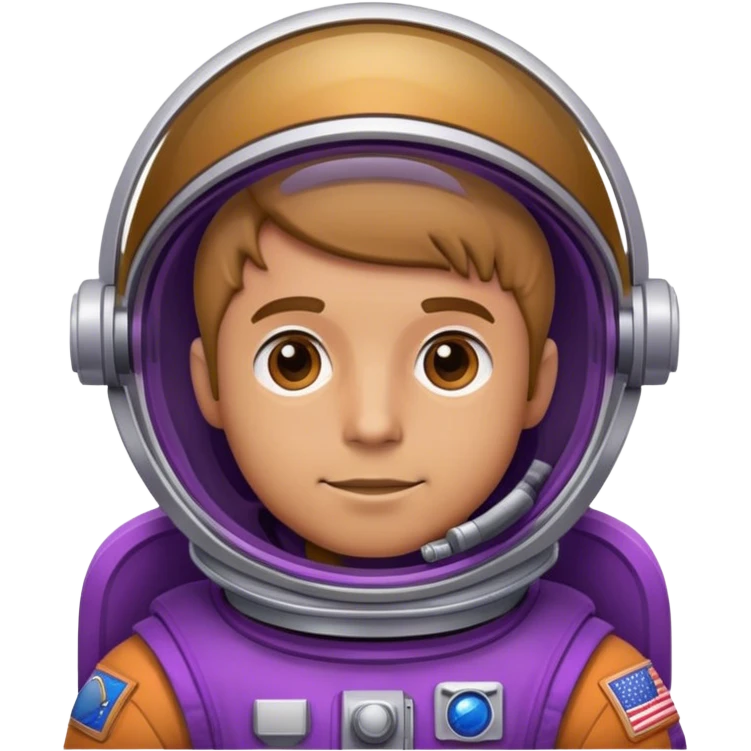 guy astronaut with purple color emoji