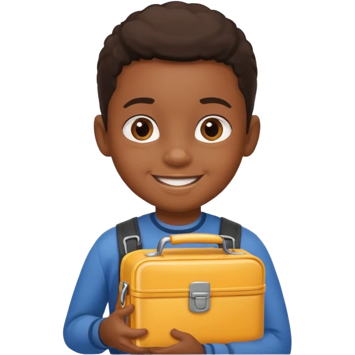 black child with lunchbox emoji