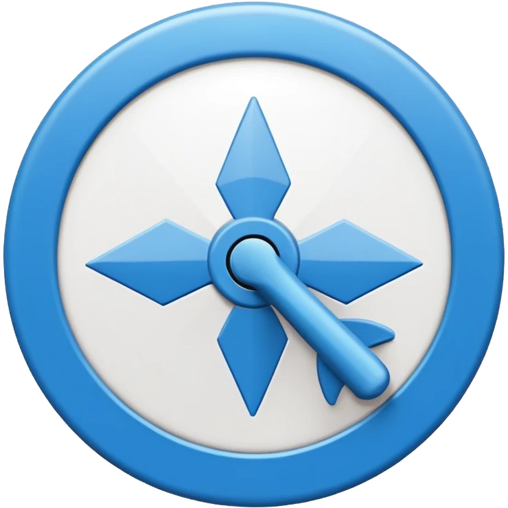 Circulo azul con una flechita de aprobado de color blanco adrento emoji