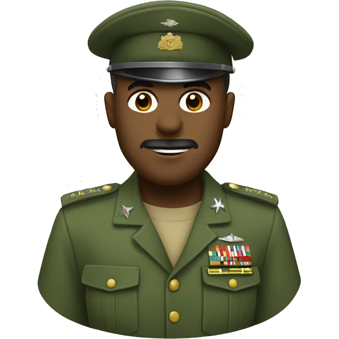 Militar con la L en un recuadro verde emoji