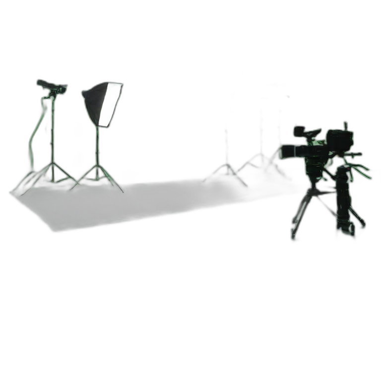 shooting studio with green screen emoji