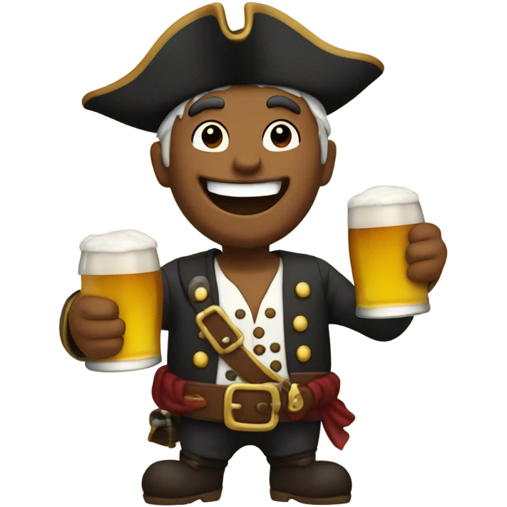 Happy pirate with a beer emoji