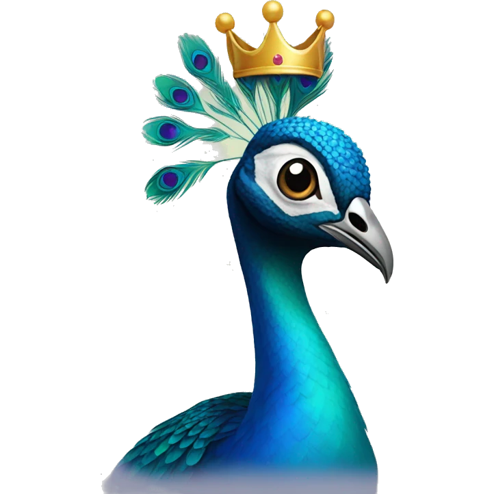 peacock wearing a crown emoji