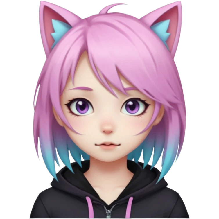 Gorgeous Cute Edgy Kawaii Lolita Pastel Gradient Beautiful Anime Emo CatLady emoji