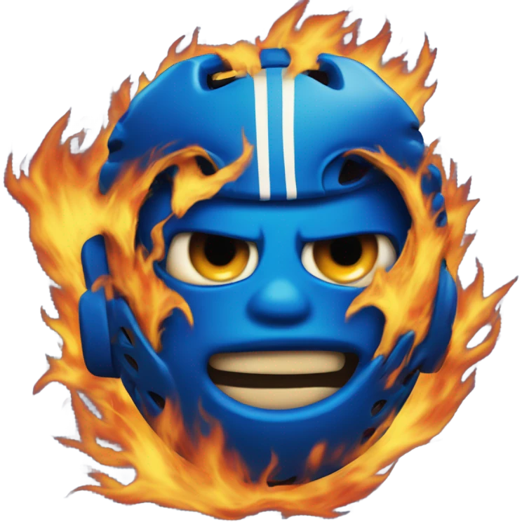 Softball with blue fire emoji