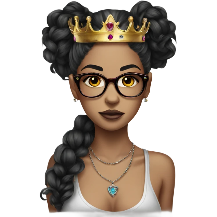 Beautiful Girl crown tattoos glasses  emoji