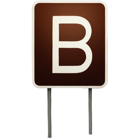 Road sign with letter "B100" emoji