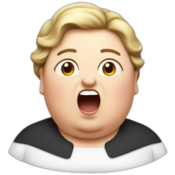fat british lady shouting emoji