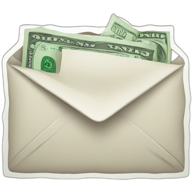 mail icon with dollar notes emoji