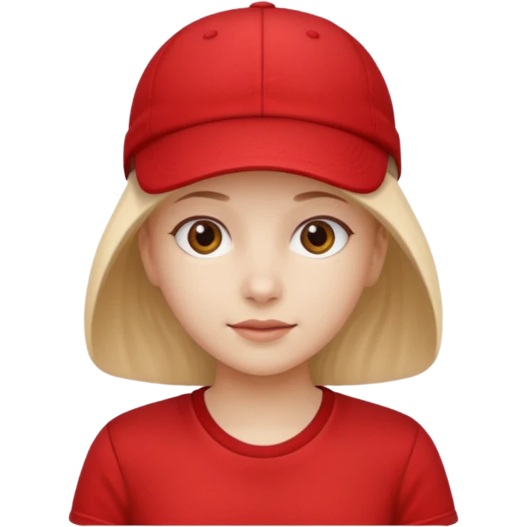 red tennis hat and red tshirt girl emoji