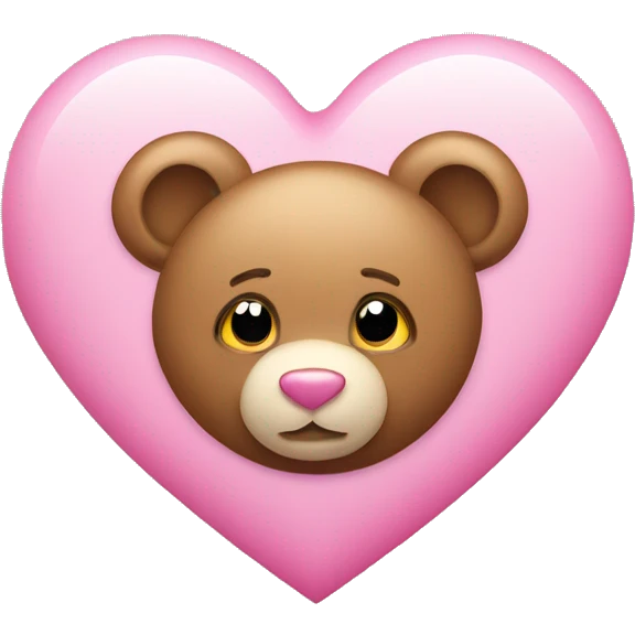 pink heart and a teddy bear emoji