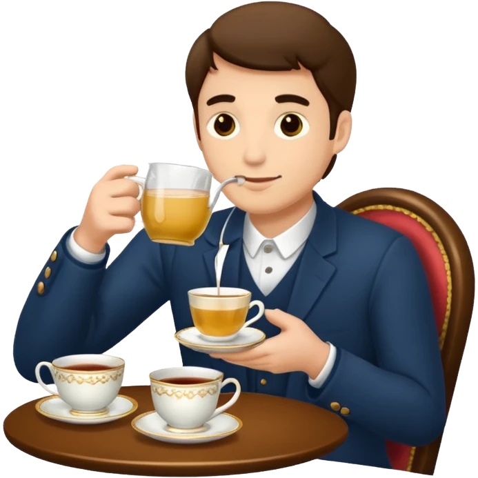 man drinking afternoon tea emoji
