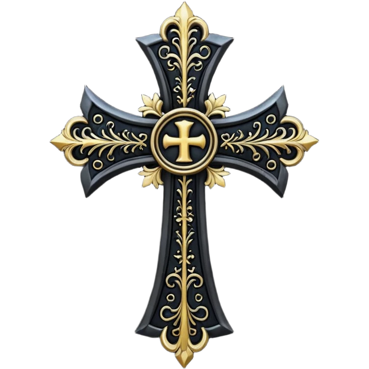 black goth cross emoji