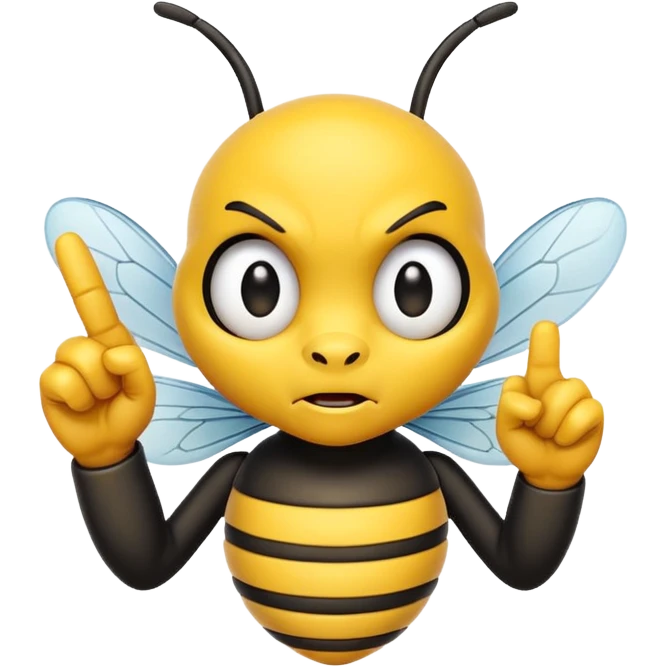 🐝emoji doing the middle finger emoji