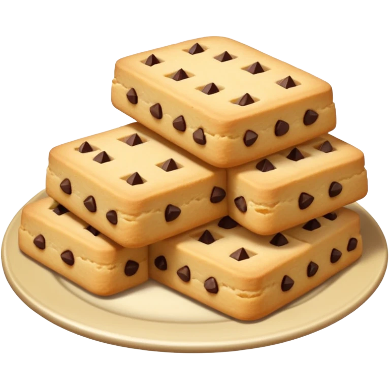 A plate of shortbread biscuits full of chocolate emoji