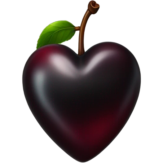 Black heart cherry emoji