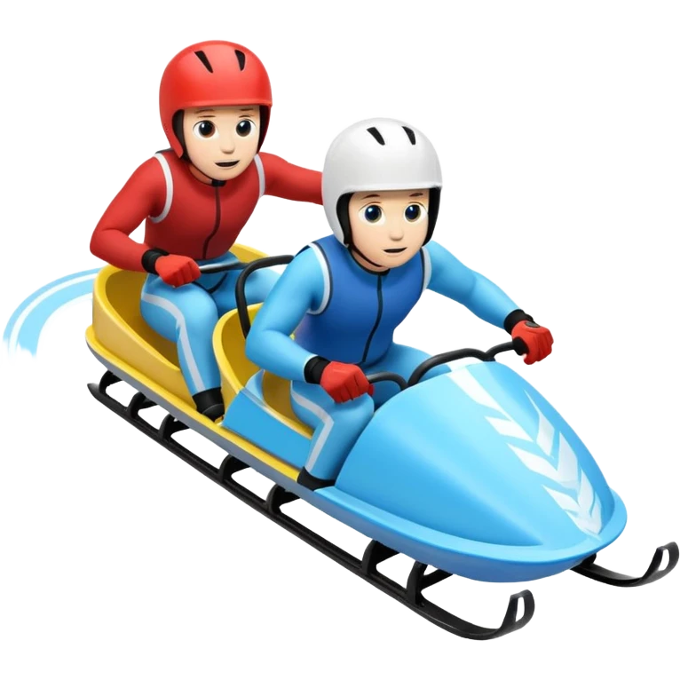 doubles olympic luge in a sled going down a run emoji