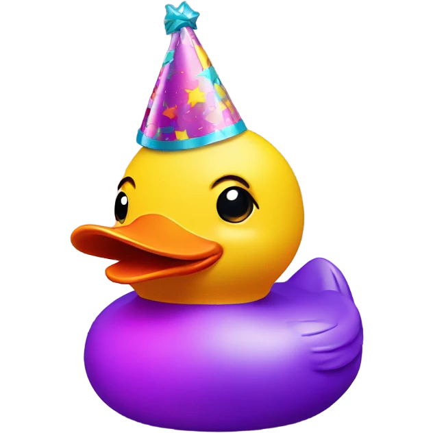 Rubber duck with party hat emoji