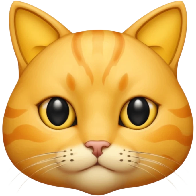 a bright yellow cat head with black eyes and not too chubby cheeks and looks exactly like the youtuber thinknoodles  emoji