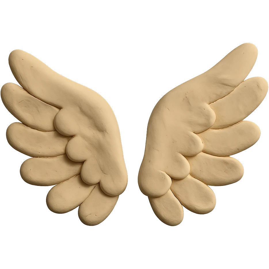 a pair of wings claymation style emoji