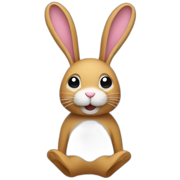 Rabbit inside a plate, fork and knife emoji