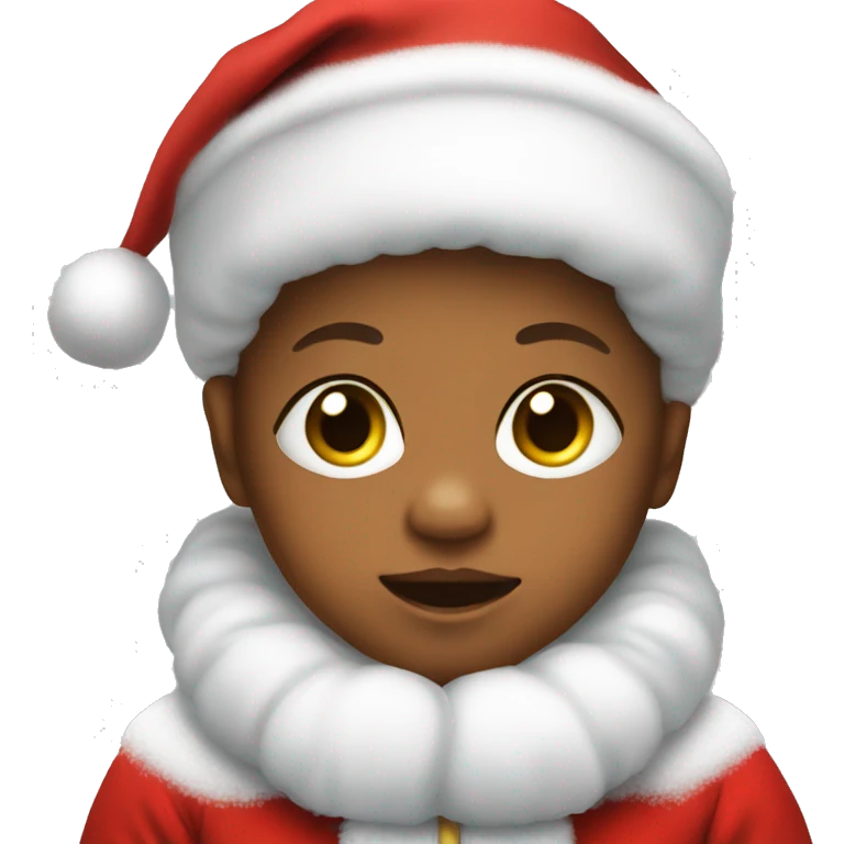Baby wearing a santa claus suit emoji