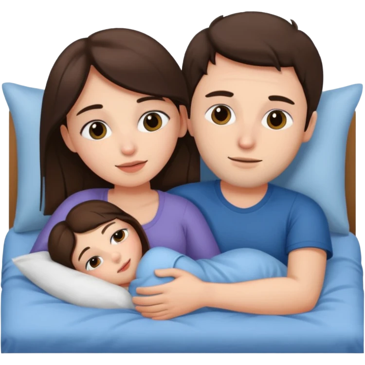 two people cuddling in bed blind girl burnette guy emoji
