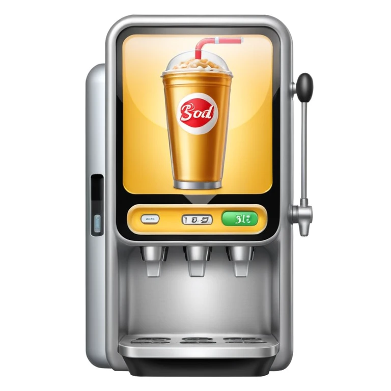 Digital soda dispenser in a fast food restaurant background  emoji
