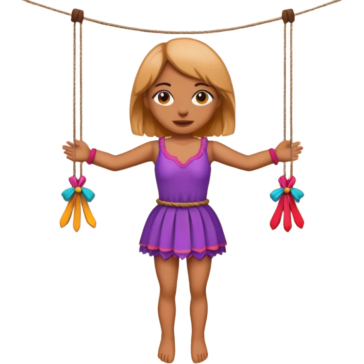 Icon for Puppet Theater: a girl puppet body on strings emoji
