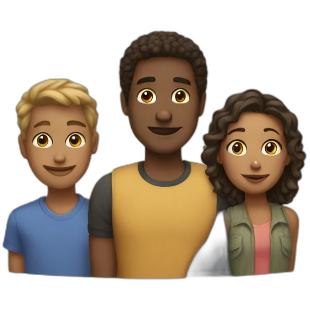 three friends  emoji