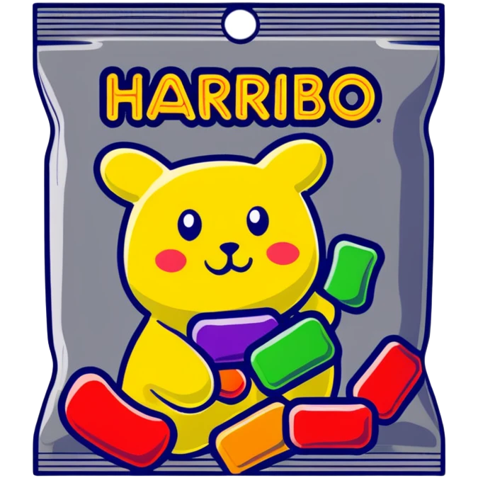 Colorful Haribo gummy candy package emoji