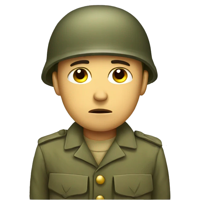 Sad soldier  emoji