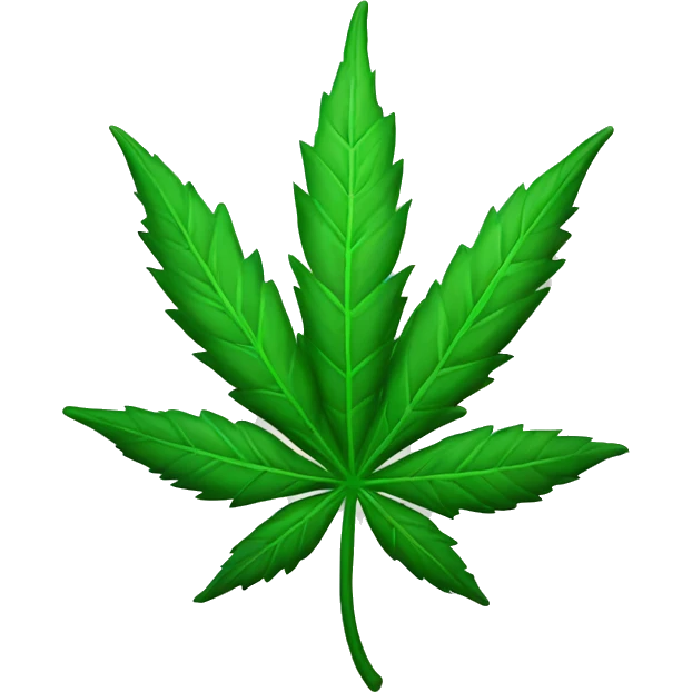 Marihuana leaf like a logo emoji