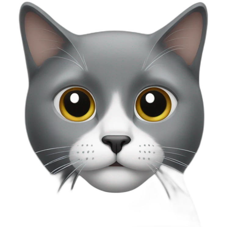 black-cat-white-small-mustache-face emoji
