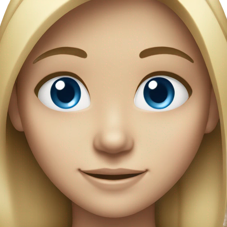 smiling girl with blue eyes emoji