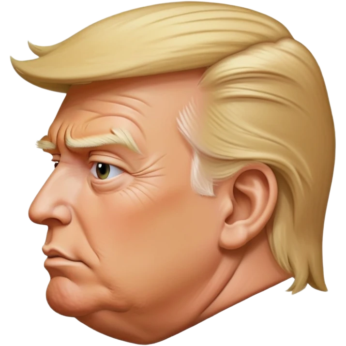 trumps head side view strange looking emoji