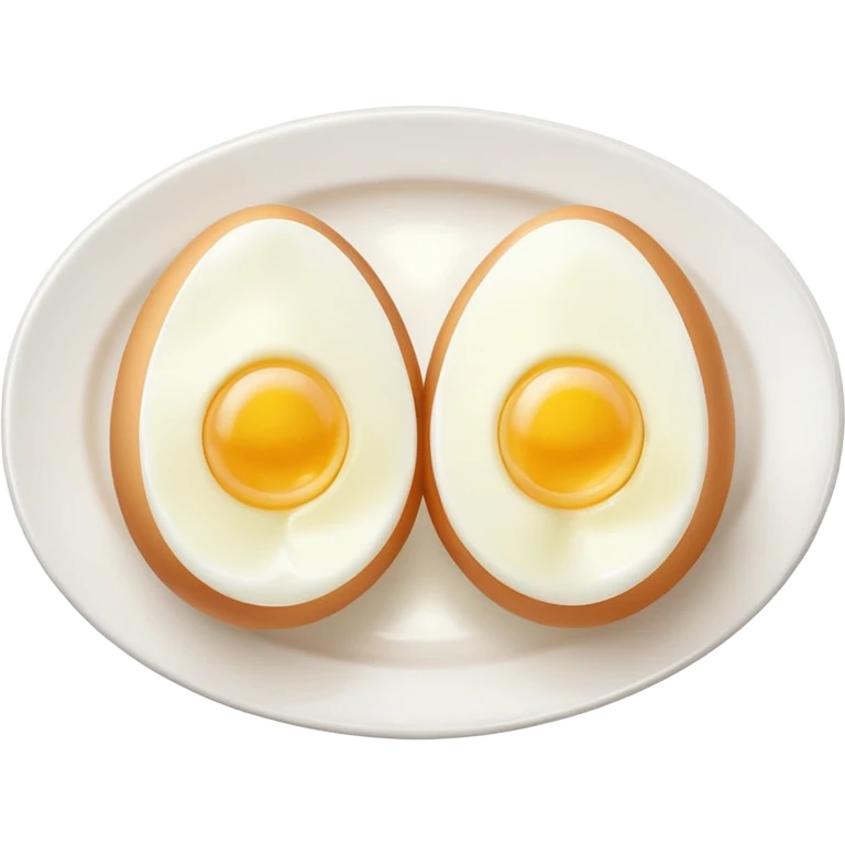 2 Boil egg cut in a plate emoji
