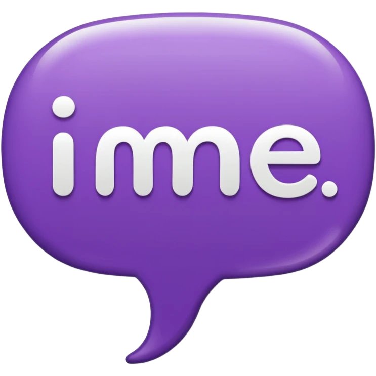 Purple Speech bubble sticker that says "me" in white letters by  emoji